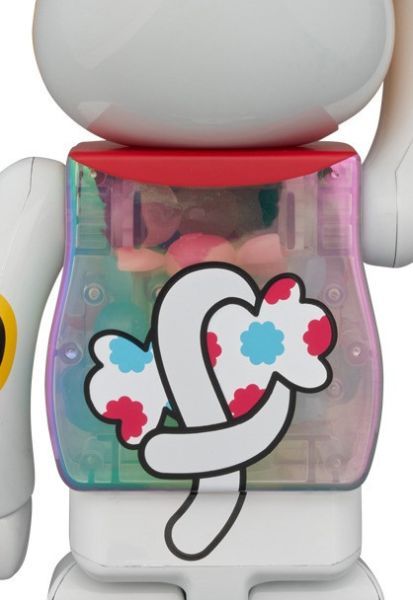 BE@RBRICK 招き猫 ペコちゃん 白メッキ 蓄光ミルキー入り 100％ & 400％ 不二家 招財貓 