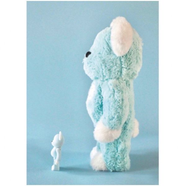 BE@RBRICK Valmuer Blue 100% & 400% 絨毛 愛心 