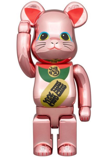 BE@RBRICK 庫柏力克熊 招き猫 開運 弐 桃金メッキ 100％ & 400％ 招財貓 