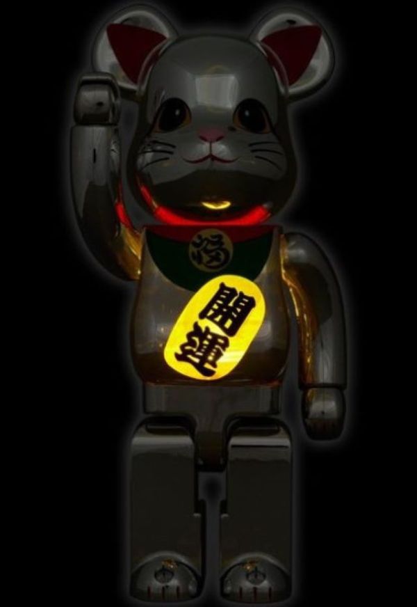 廠商特價 BE@RBRICK 電鍍招財貓 開運發光 銀 400％ 