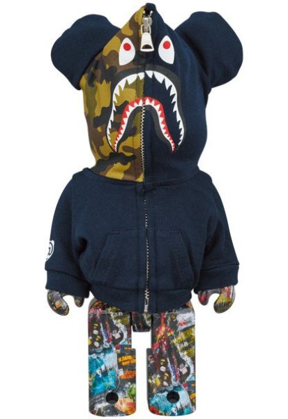 BE@RBRICK BAPE(R) LEGACY CAMO SHARK GRAY／RED／NAVY 100％ & 400％ 3 PCS SET 1000％ 