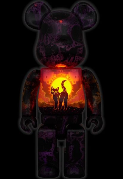BE@RBRICK 庫柏力克熊 夕闇のネコ 400％ 發光 黃昏的貓 