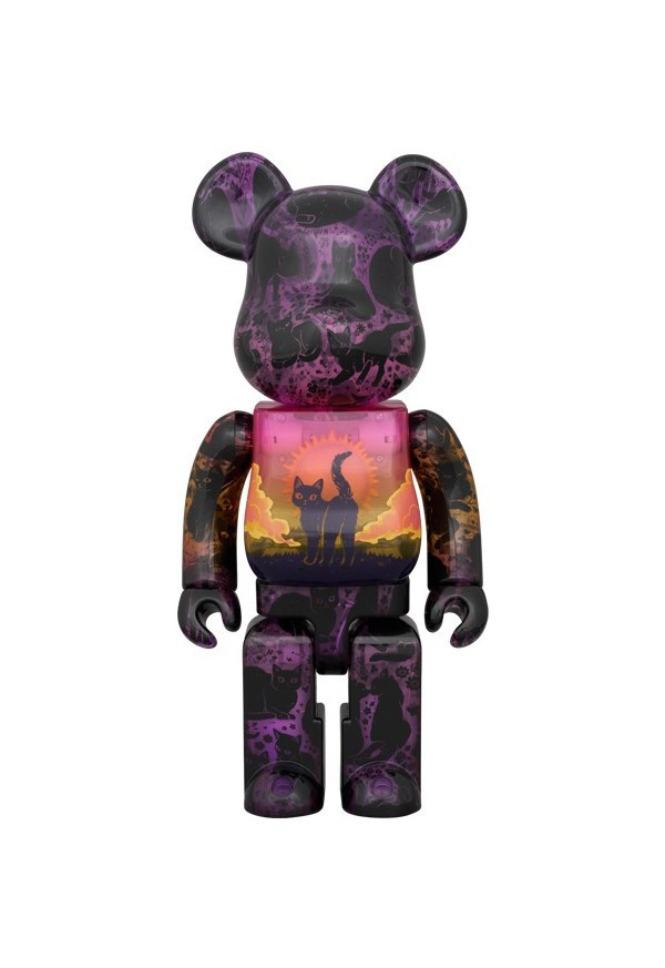 BE@RBRICK 庫柏力克熊 夕闇のネコ 400％ 發光 黃昏的貓 