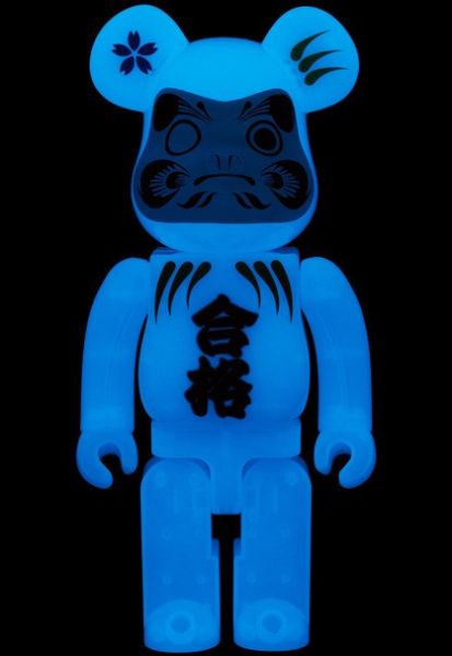 BE@RBRICK 庫柏力克熊 達磨 合格 青蓄光 400％ 