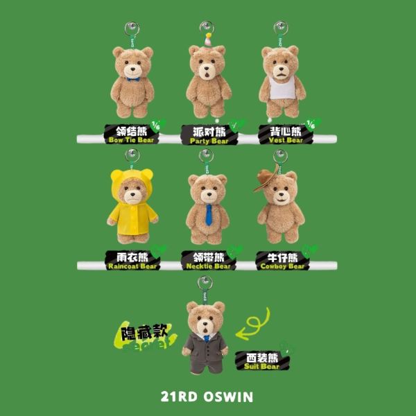 現貨 盲盒 泡泡瑪特 TED2泰迪熊 絨毛吊飾 