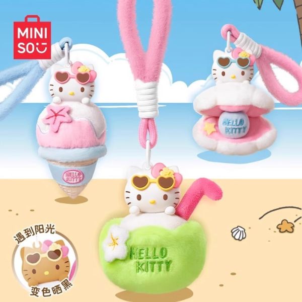 現貨 盲盒 MINISO 三麗鷗 HELLO KITTY 夏日黑皮毛絨香薰 