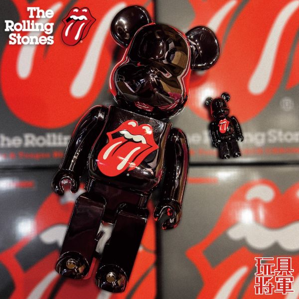 現貨 BE@RBRICK 500% The Rolling Stones Lips & Tongue BLACK CHROME Ver. 
