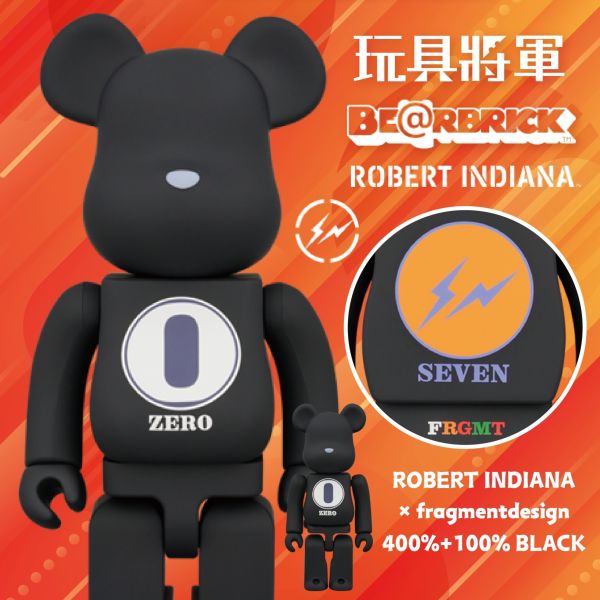 現貨 BE@RBRICK ROBERT INDIANA × 藤元浩 500%&1000％ 黑色 