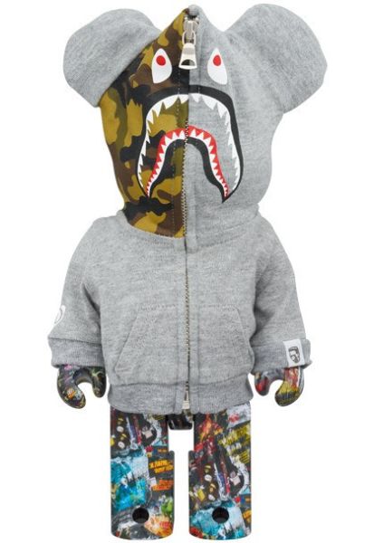 BE@RBRICK BAPE(R) LEGACY CAMO SHARK GRAY／RED／NAVY 100％ & 400％ 3 PCS SET 1000％ 