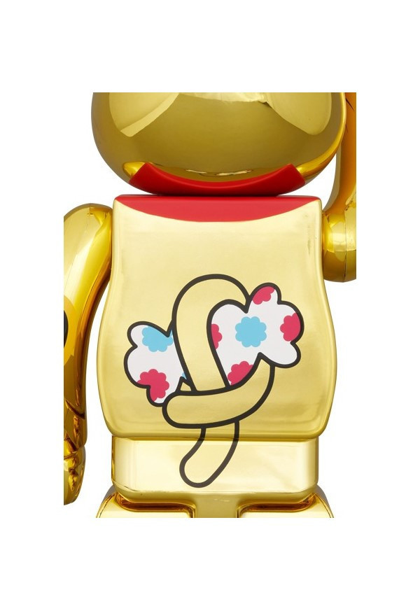 BE@RBRICK 庫柏力克熊 招き猫 ペコちゃん 金運 ダブル小判 金メッキ 100％ & 400％ 不二家 招財貓 