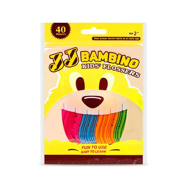 【活動限定】JJ BAMBINO  黃色長頸鹿兒童專用牙線棒40入 (限購一包) 