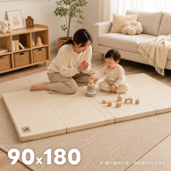【ThinkKo】高密度隔音無縫地墊90x180cm(米色/奶茶) 