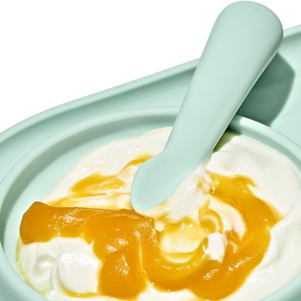 OXO TOT 寶寶握矽膠叉匙組-薄荷綠 