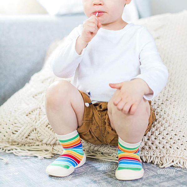 【love無限愛限量版贈品】Nuby Snekz嬰兒襪子鞋(S)+ergobaby肩背帆布袋 