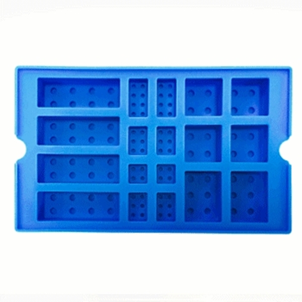 OXFORD 積木造型DIY製冰盒矽膠模具-藍 製冰盒