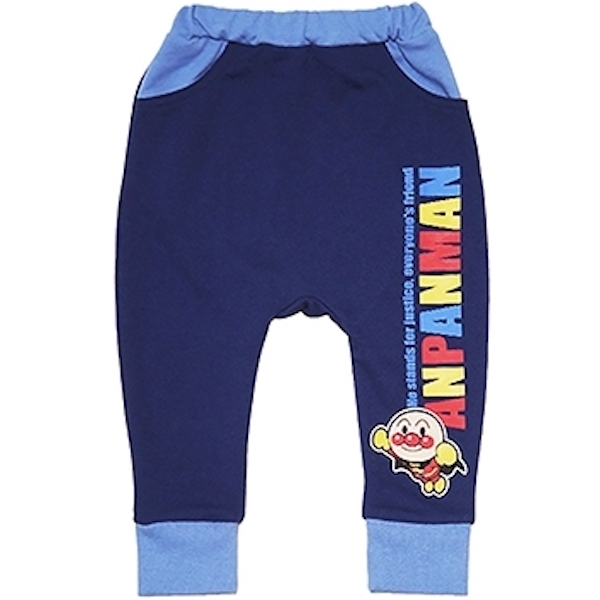 麵包超人飛翔圖案棉質長褲(藍)-80cm 