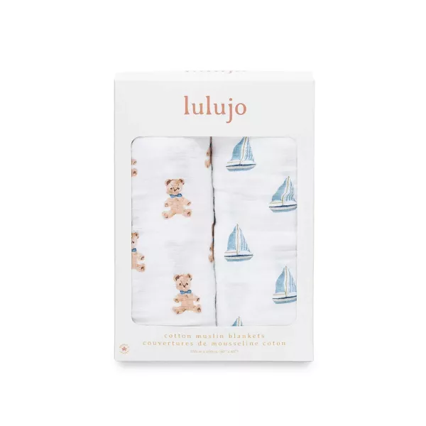 【lulujo】經典多功能包巾-2入組(泰迪熊/帆船) 