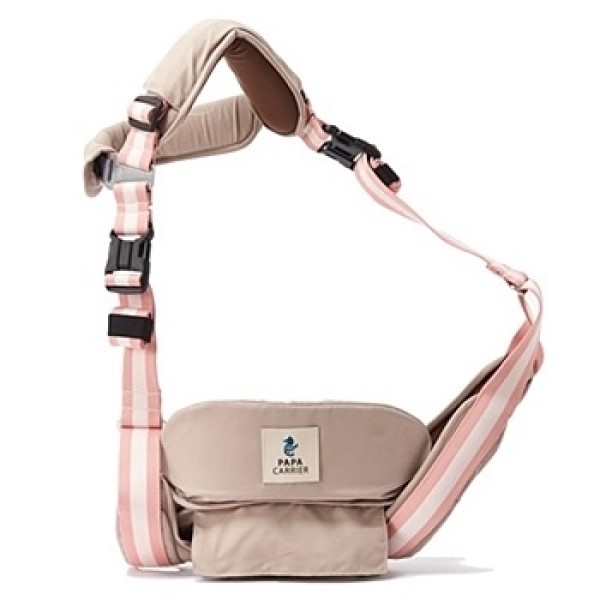 Papacarrier 單肩時尚環抱揹巾-桃粉 