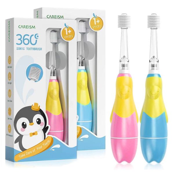 【CAREISM】360兒童電動牙刷-水藍 CAREISM,日本兒童電動牙刷,sonic電動牙刷,聲波電動牙刷,幼童牙刷,替換刷頭,刷頭組,音波震動,360牙刷,杜邦刷毛,
