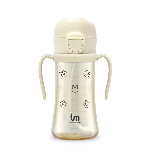 【tovi and molly】PPSU寬口彈蓋吸管杯_奶茶兔好運280ml 