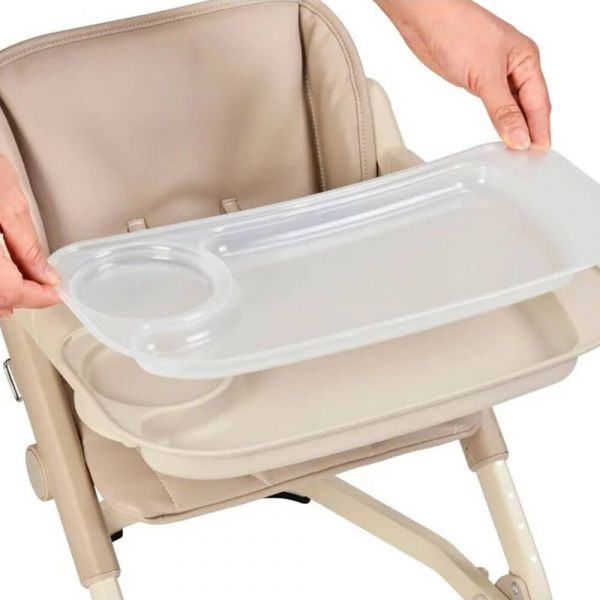 【unilove】Feed Me攜帶式寶寶餐椅(椅身+皮革椅墊)-奶茶色 