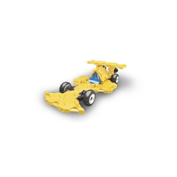 【LaQ】Q版車輪系列 - 賽車-黃(42pcs+8pcs) 