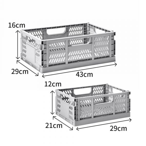 【3 sprouts】環保折疊籃(時尚灰/2尺寸可選) 3 sprouts,收納籃,折疊收納籃,置物籃,塑膠籃,環保收納籃,