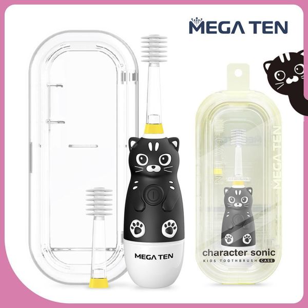 【MEGA TEN】360兒童電動牙刷(精裝組)_內附單支刷頭 | 多款可選 megaten,vivatec,360牙刷,360電動牙刷,兒童電動牙刷,sonic電動牙刷,聲波電動牙刷,幼童牙刷,360度牙刷,動物牙刷