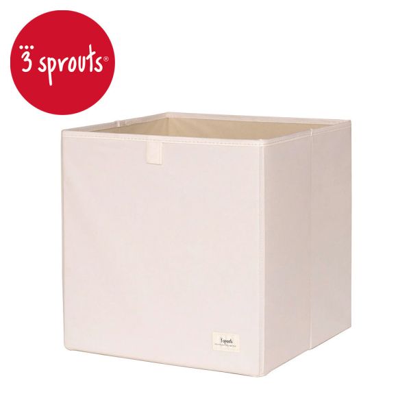 【3 sprouts】友善地球正方型收納箱-米白 