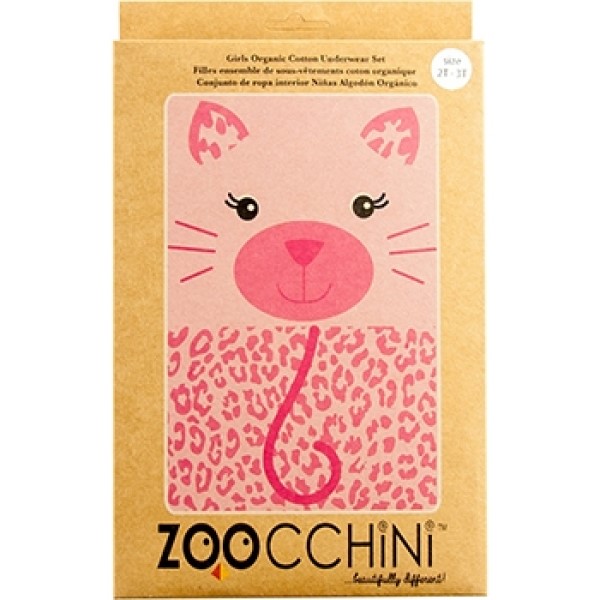 (福利品)【ZOOCCHiNi】可愛動物內衣/內褲(粉紅貓咪/女2y-3y) ZOOCCHiNi,兒童內衣褲,女童內衣,女孩小背心,女孩內褲,內衣褲套組,純棉,有機棉,粉紅貓咪