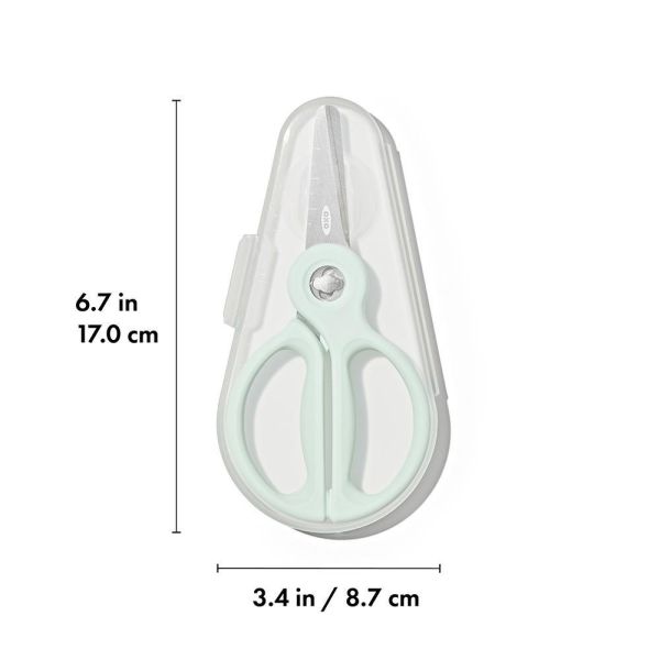 OXO TOT 好入口刻度食物剪(附收納盒)-薄荷綠 
