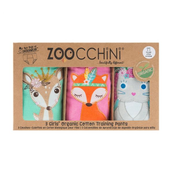 【ZOOCCHiNi】女童尿布訓練褲3入組(夢幻動物) zoocchini,尿布訓練褲,戒尿布學習褲,如廁學習褲,夢幻動物,小鹿,狐狸,兔子