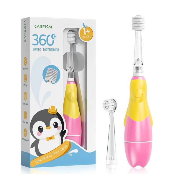 【CAREISM】360兒童電動牙刷-桃紅 CAREISM,日本兒童電動牙刷,sonic電動牙刷,聲波電動牙刷,幼童牙刷,替換刷頭,刷頭組,音波震動,360牙刷,杜邦刷毛,