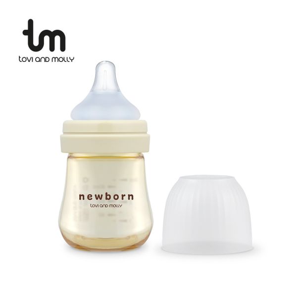 【tovi and molly】新生兒專用 PPSU寬口 360°全方位防脹氣吸管杯_奶茶色80ml 