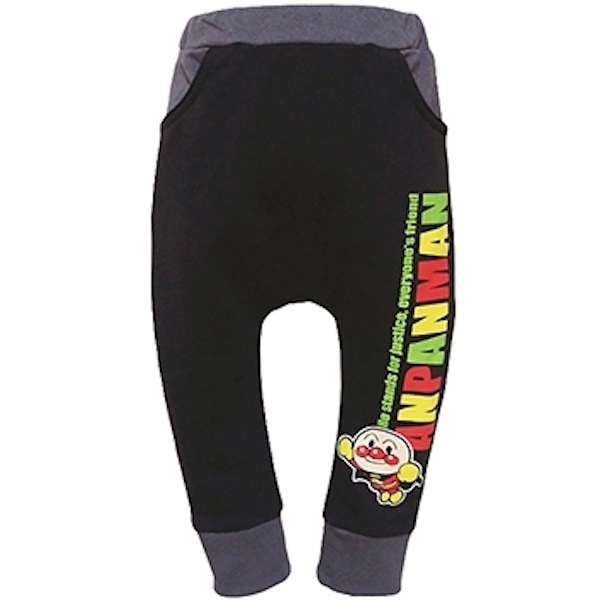 麵包超人飛翔圖案棉質長褲(黑) 