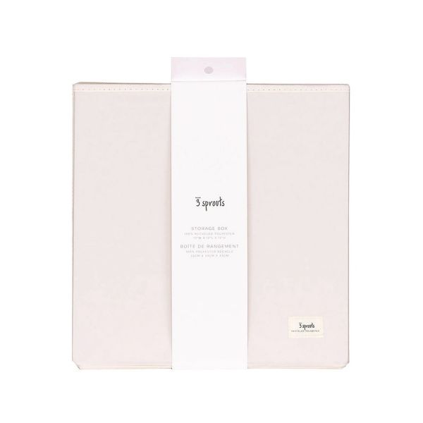 【3 sprouts】友善地球正方型收納箱-米白 