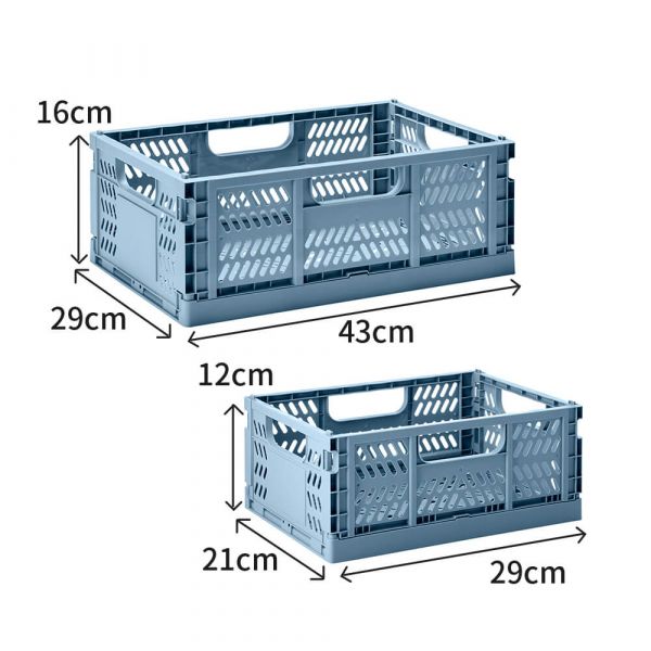 【3 sprouts】環保折疊籃(寧靜藍/2尺寸可選) 3 sprouts,收納籃,折疊收納籃,置物籃,塑膠籃,環保收納籃,