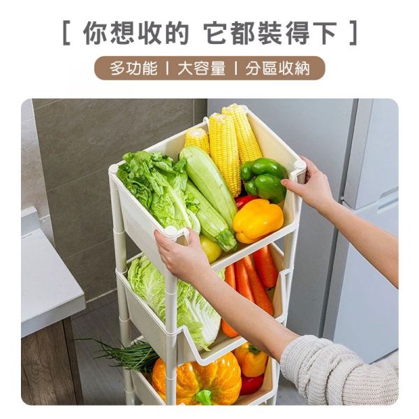 多層收納滑輪置物架【贈2掛勾】 