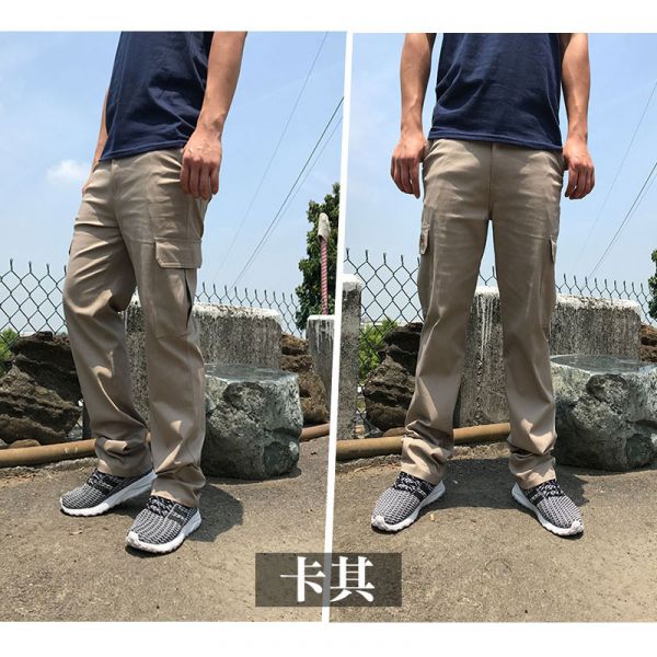 美式薄款魔鬼氈口袋  彈性透氣工作褲 