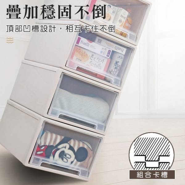 日式透明抽屜收納盒 【可疊加使用】 