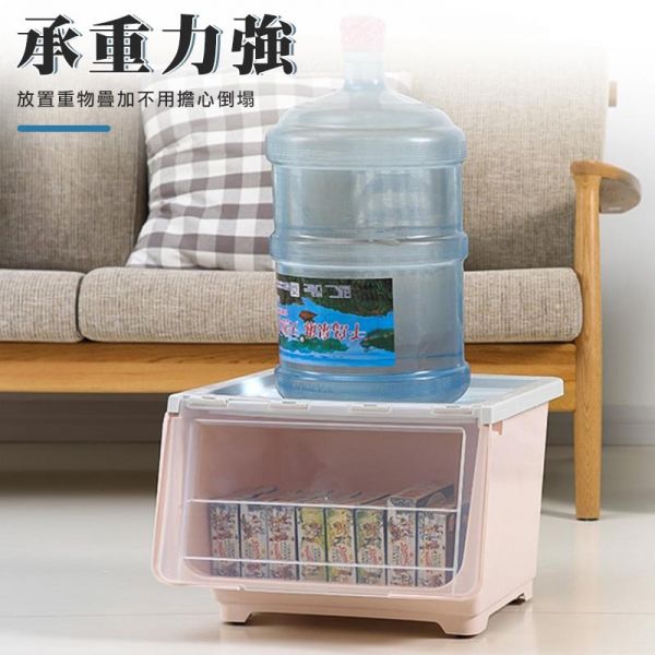 大容量斜口翻蓋收納箱(附輪子) 