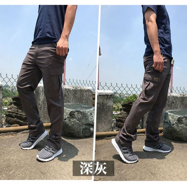 美式薄款魔鬼氈口袋  彈性透氣工作褲 