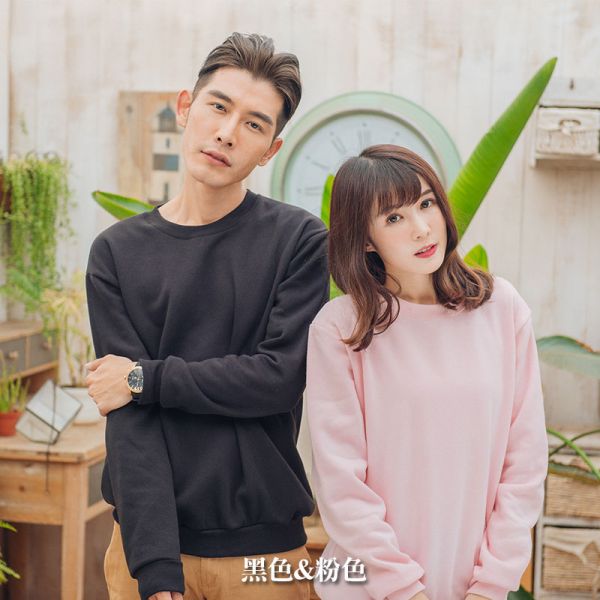 粉紅色刷絨大學T MIT台灣製造 大學t,情侶款,台灣製造,16色,長袖上衣,高磅數,男生上衣,上衣,衣服