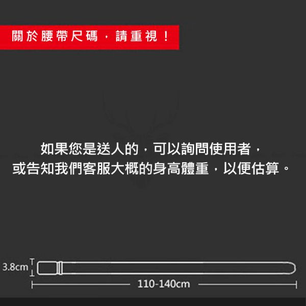 合金扣頭 耐用S腰帶 
