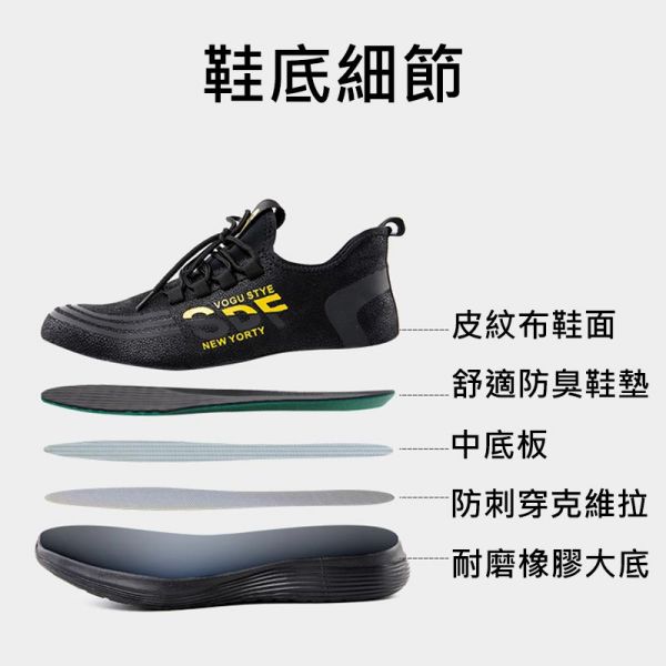【防砸防刺】皮紋防刺鋼頭鞋 