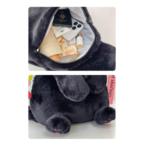 黑貓後背包 你才奇怪,毛絨黑貓後背包,搞怪包包,貓咪背包,可愛後背包,黑貓包包,貓貓背包,玩偶背包,惡搞包包,造型背包,聖誕禮物
