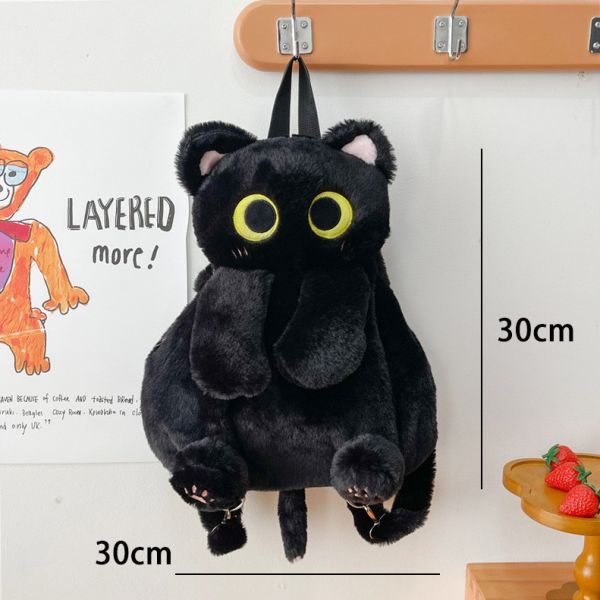 黑貓後背包 你才奇怪,毛絨黑貓後背包,搞怪包包,貓咪背包,可愛後背包,黑貓包包,貓貓背包,玩偶背包,惡搞包包,造型背包,聖誕禮物