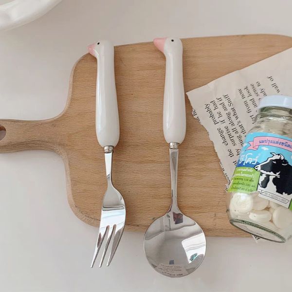 鴨子餐具 你才奇怪,鴨子餐具,鴨鴨湯匙,304不鏽鋼,甜點,下午茶叉子,湯勺,環保餐具,隨身餐具,可愛餐具,野餐