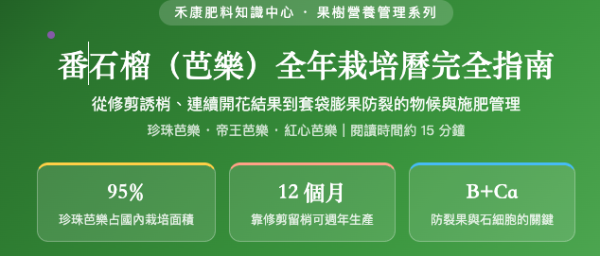 番石榴（芭樂）全年栽培曆完全指南 番石榴（芭樂）全年栽培曆完全指南