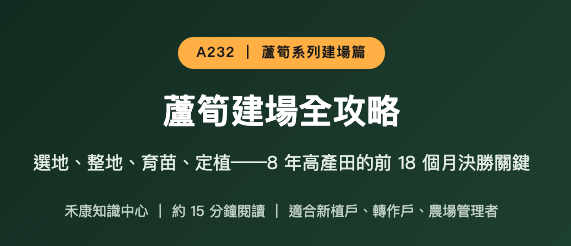 蘆筍建場全攻略 蘆筍建場全攻略